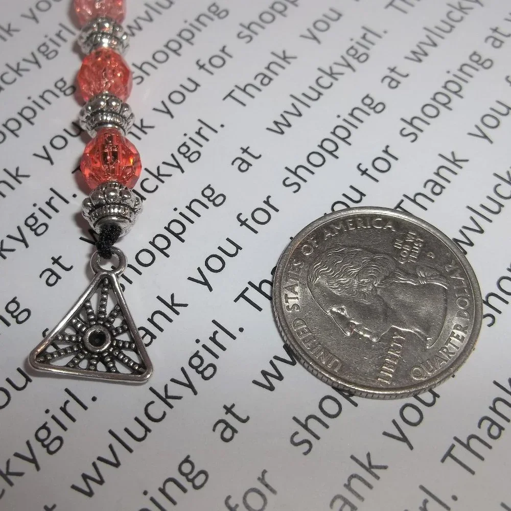 New Bookmark Bookmarker Handmade Beaded Book Thong Marker Gift Idea Reading 8205